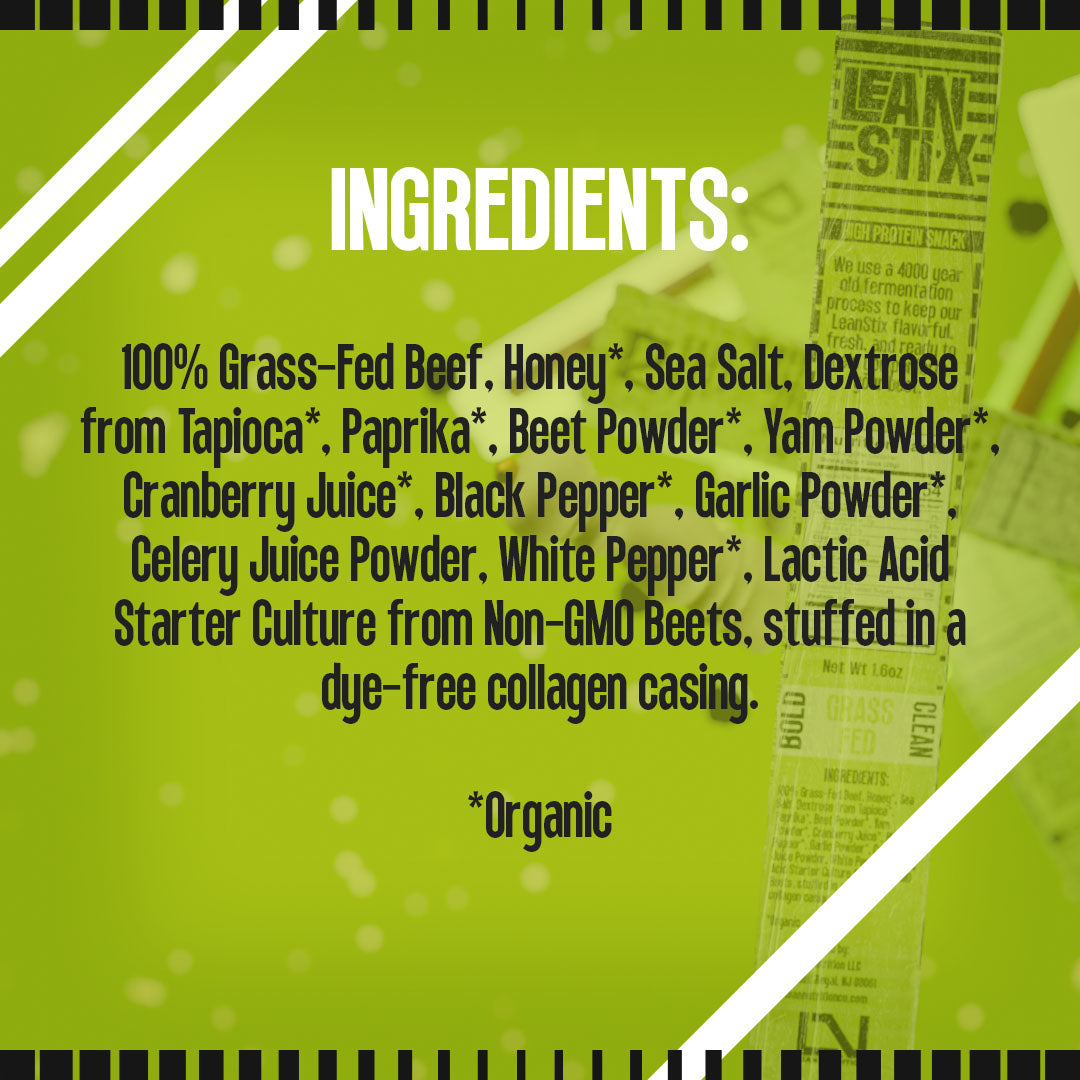 Grass-fed Lean Stix (Pack of 10 Single-Serve Sticks)
